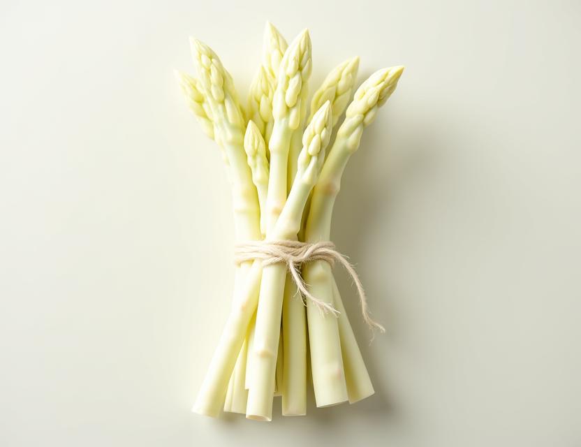 束ねられた新鮮なホワイトアスパラガス